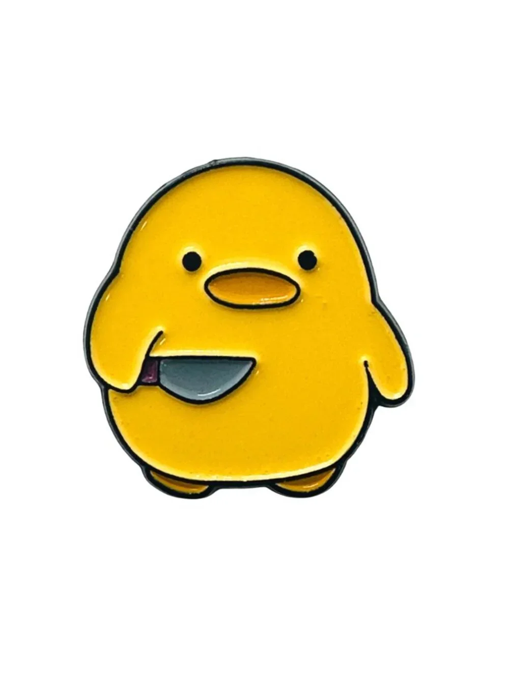 ✨Enamel Pin Yellow Duck Chick With Knife Badge Animal Brooch Yellow Cartoon New